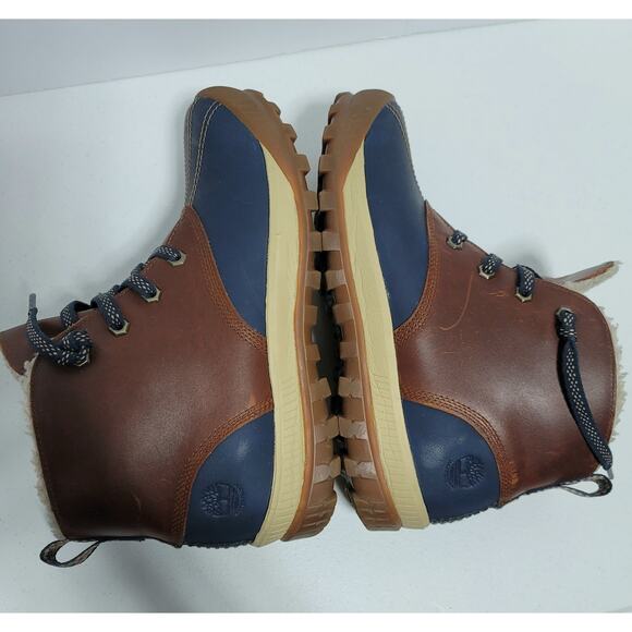 TIMBERLAND Mt Hayes Womens Brown Waterproof Leather Chukka Boots Sz 9 Navy Blue - Picture 9 of 12